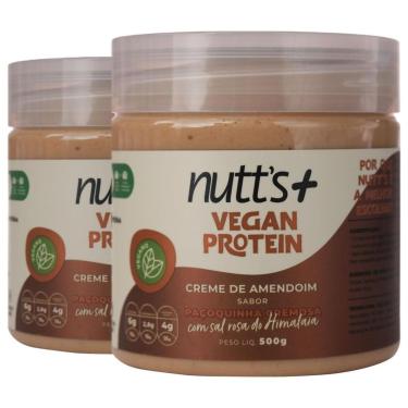Imagem de Kit 2 Creme de Amendoim Vegan Protein 500g Nutts Paçoquinha-Unissex