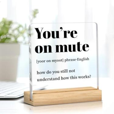 Imagem de Decoração de mesa de escritório engraçada definição placa de acrílico transparente decoração de mesa presentes motivacionais para mulheres homens colegas de trabalho