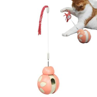 Imagem de Brinquedo para provocação de gato interno, brinquedo interativo para oscilação de gato,Brinquedo interativo para gato interno com equilíbrio automático e teaser | Bola de exercício para animais de est