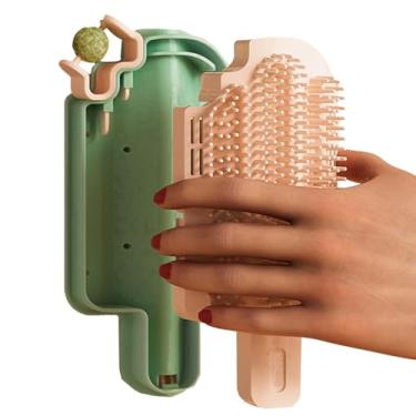 Imagem de Shakven Aparador de parede para gatos, Aparador de canto para parede de gatos | Arranhador de rosto de gato com bola de erva-de-gato,Pente arranhador, ferramenta massageador de arranhões, pente de