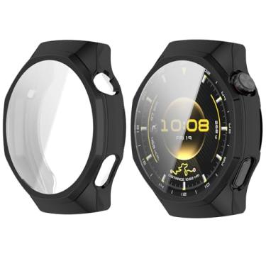 Imagem de LOKEKE Capa protetora compatível com Huawei Watch GT 6 Pro, capa protetora de TPU de cobertura total compatível com Huawei Watch GT 6 Pro de 46 mm (preto)