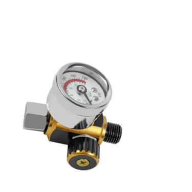 Imagem de Regulador de pressão ajustável com válvula filtro e manômetro, interface universal G1/4 para consumo ar(Pressure Regulator-C)