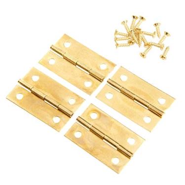 Imagem de 20 pcs Antique Bronze/Gabinete De Porta De Ouro Dobradiças Móveis Acessórios De Madeira Caixas De Presente Decorativa De Dobradiça Móveis Acessórios 34x22mm YYDFPIIA (Color : Gold)