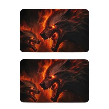 Imagem de Blueangle Conjunto de 2 ímãs de geladeira Dark Wolf - Ímãs decorativos engraçados de geladeira de cozinha - Seguro para lava-louças e decoração magnética durável (415)