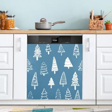 Imagem de ATTX Capa magnética para lava-louças para árvore de Natal, 58,4 cm C x 66 cm A, decoração da capa da máquina de lavar louça, decalques de armário doméstico e eletrodomésticos adesivos #249