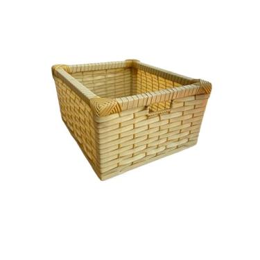 Imagem de Cesto Organizador, Cesta Caixa Organizadora Multiuso Fibra SintéTica 30x25x15,5 (Modelo Gaveta)(Banana)