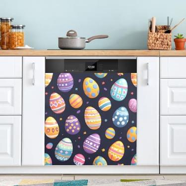 Imagem de ATTX Capa magnética de ovos de páscoa, 58,4 cm C x 66 cm A decoração da capa frontal da máquina de lavar louça, decalques de armário doméstico eletrodomésticos adesivos #41