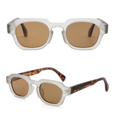 Imagem de VFDHN Óculos de Sol Fashion Polarizados em Acetato CP Retrô Feminino Masculino Marrom Cinza UV400(5)