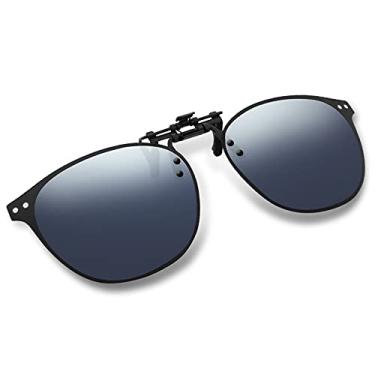 Imagem de ARCAMOY Óculos De Sol Com Clipe Sobre Grau, Polarizados, Antirreflexo, Proteção Uv, Para Homens E Mulheres (Prata, Flash)