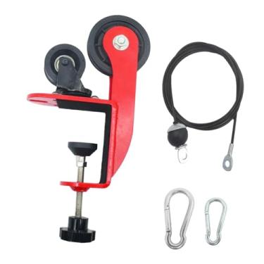 Imagem de oshhni de polias para queda de braço, equipamento de treinamento com cabos e mesa para fortalecimento dos braços, ideal para academia em casa para, Vermelho