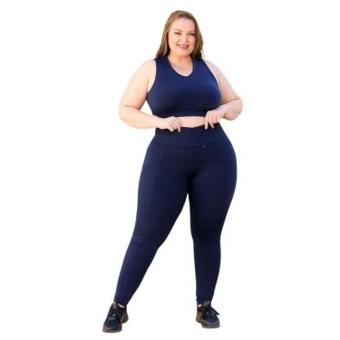 Imagem de Conjunto Plus Size Academia Top E Calça Sem Transparência-Feminino