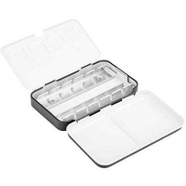 Imagem de Palete portátil de caixa de aquarela sólida, 12 cores, suprimentos de pintura em folha de flandres para artistas, estudantes, viagem, preto