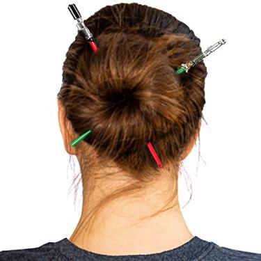 Imagem de Star Wars Luke Skywalker And Darth Vader Lightsaber Hair Pins Sticks