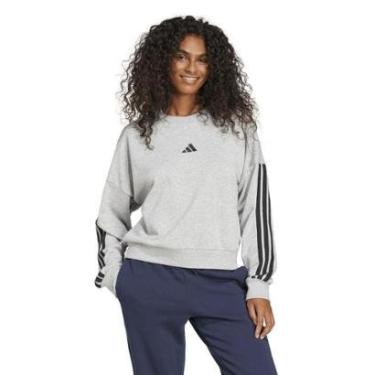Imagem de Moletom Adidas Essentials Três Listras - CINZA GG-Feminino