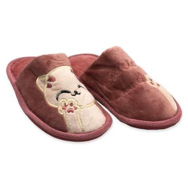 Imagem de Pantufa Gatinho Infantil Rosa Tamanho 30/31