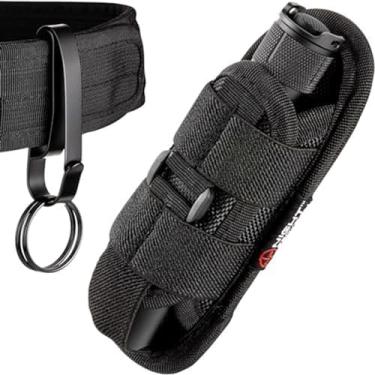 Imagem de TH2C Coldre de lanterna tática clipe de cinto de metal e chaveiro furtivo TKH-S1 para cinto de serviço bolsa extensível para cinto de segurança militar da polícia