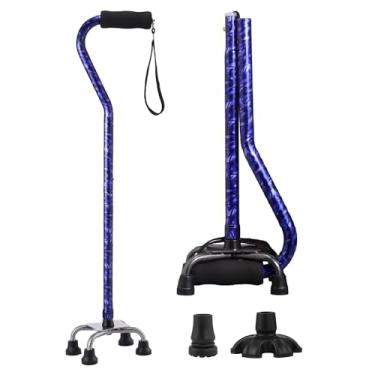 Imagem de YOKABOZE Bengala Quádrupla Para Mulheres, Base De 4 Pontas, Bengala Autossuficiente, Bengala De Equilíbrio Para Idosos, Bengalas Dobráveis Para Homens