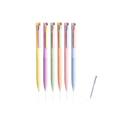 Imagem de GZBABY Conjunto de 6 canetas de gel coloridas, canetas esferográficas retráteis com aderência macia, 0,5 mm, 6 cores (coloridas)