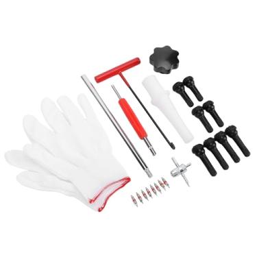 Imagem de RiToEasysports Kit de Ferramentas de Substituição de Válvula de Pneu, Trocador Rápido de Haste Com Empurrador de Gancho T e 8 Núcleos para Carros, Caminhões, Motocicletas ATVs, Construção de Aço