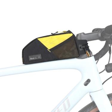 Imagem de Rhinowalk Bolsa para quadro de bicicleta de 1,2 L, bolsa de guidão impermeável com suporte de telefone, bolsa frontal pequena com alça ou suporte de parafuso, serve na maioria das bicicletas – preto +