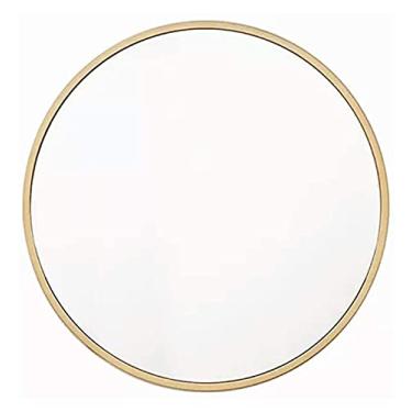 Imagem de LMJYU Espelho de mesa, espelho de parede, espelho de parede para maquiagem, banheiro, penteadeira, parede, nórdico, metal, redondo, espelho de maquiagem, espelho, barbear, decoração moderna, espelho