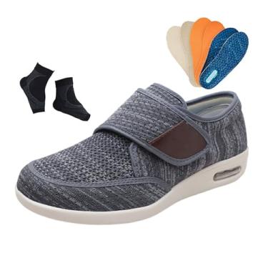 Imagem de Calçado Masculino Para Diabéticos Com Edema, Calçado Homem Leve E Extra Largo Com Almofada De Ar Para Caminhada E Diabéticos, Casa Extra Larga Confortável Interior Exterior Ofereça(Dark gray,47 EU)