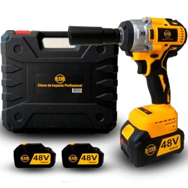 Imagem de Furadeira Chave De Impacto Com 2 bateria Lítio 48v Bivolt Brushless + Carregador + 14 Acessórios B-Max