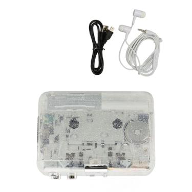 Imagem de aqxreight Conversor de Cassete para MP3 Som Estéreo HiFi Multifuncional Retro Inovador Estojo Transparente Cabo Tocador de Fita Portátil USB Funciona USB Gravadores de Laptop Conversor de Cassetes