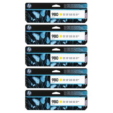 Imagem de Cartucho De Tinta Hp 980 Amarelo D8j09a D8j10a Ax585z X555dn X555xh X585dn X585f Kit 5x