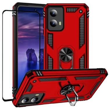 Imagem de WVOZWWO Capa para Xiaomi redmi Note 13 Pro 5G com protetor de tela, proteção militar à prova de choque, capa traseira defensora para Redmi Note 13 Pro 5G (vermelho, Moto G 5G 2024)