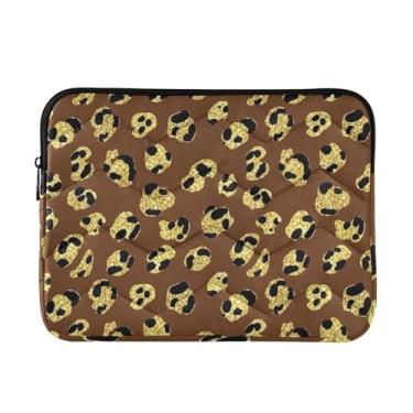 Imagem de Capa para laptop com manchas de leopardo marrom dourado à prova de choque capa protetora para notebook bolsa fina para transporte de computador grande