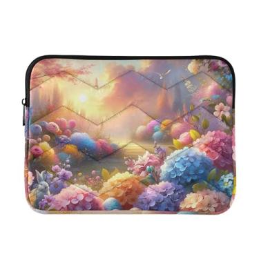 Imagem de Capas para laptops, tablet, pasta, bolsa de transporte, flores de Páscoa, colorida, à prova de choque, capa protetora para notebook
