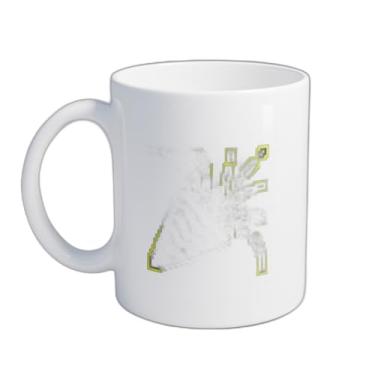 Imagem de Caneca Xícara de Café Porcelana 300ml Com Desenho Pixel Fogos de Artifício