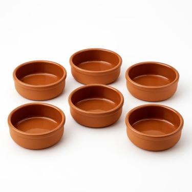 Imagem de Areste Conjunto de 6 panelas de argila mexicana – Panelas, tigelas, pratos e pratos de servir de terracota amarela – louça de barro espanhola para assar, iogurte, kheer, carne, legumes – Cazuelas