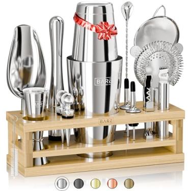 Imagem de BARE BARREL® Mixology Bartender Kit Bar Set | Conjunto de coqueteleira de 16 peças | Ferramentas de mistura de martini barware para bar em casa | Incluindo 35 cartões de receita | Conjunto de presente