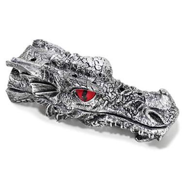 Imagem de Incensário Cabeça Dragão Resina Porta Incenso Vareta (Prata)