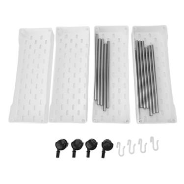 Imagem de QANYEGN Carrinho de armazenamento fino, estante móvel para banheiro de 4 camadas, unidade de estante móvel deslizante para cozinha, banheiro, lavanderia, lugares estreitos (Branca)