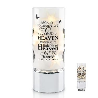 Imagem de Rhytsing Presente memorial - vela sem chama operada por bateria com função de temporizador, lanterna de cilindro de vidro com luzes de fada, expressando simpatia pela perda de alguém que amamos -