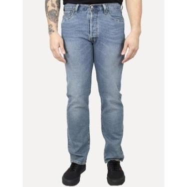 Imagem de Calça Levis Jeans Masculina 501 Original Stretch Mid Rise Azul Clara-Masculino