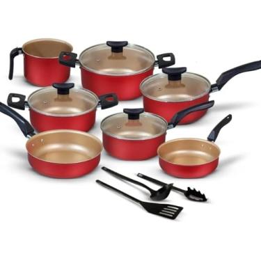 Imagem de Conjunto de panelas antiaderentes de 10 peças (Cereja)