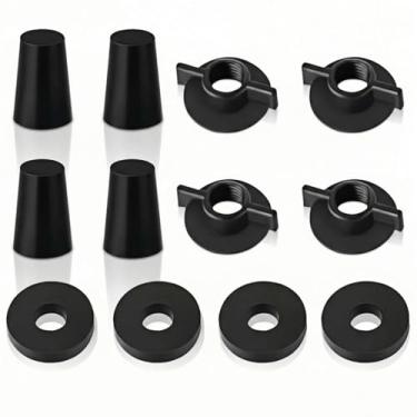 Imagem de Kit de peças de reposição de filtro de água por gravidade – 4 porcas de plástico de asa, 4 arruelas de silicone de grau alimentício e 4 plugues de silicone – compatíveis com sistemas Berkey BB9