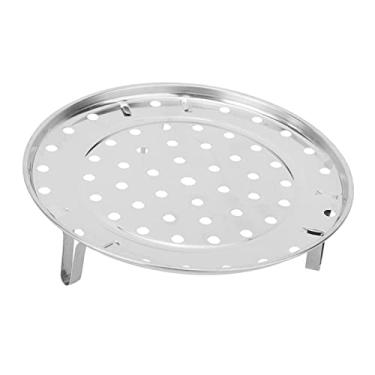 Imagem de GLOGLOW Bandeja de Suporte de de Aço Inoxidável para Recipiente de Cozinha Com Suporte Removível Em Forma de V, Vaporizador de Cozinha Durável, 20 Cm a 26 Cm, Ferramentas de Nan Prateadas (Diâmetro pequeno 20cm)