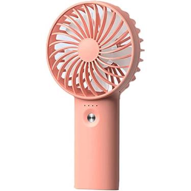 Imagem de AEWFRRV Ventilador pequeno móvel ventilador portátil mini ventilador de mesa USB ventilador elétrico 3 engrenagens ajuste silencioso com recarregável para viagens de escritório em casa (6000mAh) yubin1993 (cor: laranja melada)