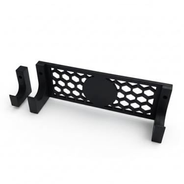 Imagem de Bantlou Suporte de parede horizontal para sabre de luz - suporte de exibição com 3 opções de adesivos, design de grade de favo de mel, serve para cabos padrão e personalizados, preto