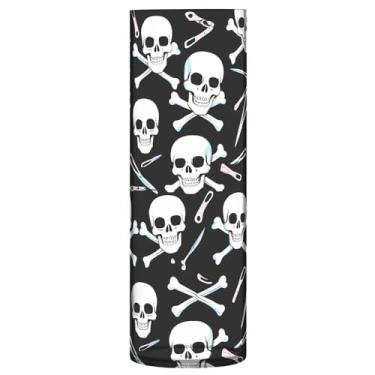 Imagem de CEBUGI Vaso de flor de osso de caveira 10 x 30 cm, vaso cilíndrico para flores, vaso transparente inquebrável para decoração de casa de festa de casamento