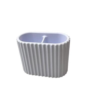 Imagem de Porta Escovas de Dente 3D Moderno – Organizador de Banheiro Minimalista Premium para até 4 Escovas, Suporte Multiuso Resistente e Elegante (Branco)