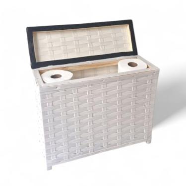 Imagem de Cesto de Armazenamento Organizador Decorativo para Papel Higiênico Artesanal (BRANCO)