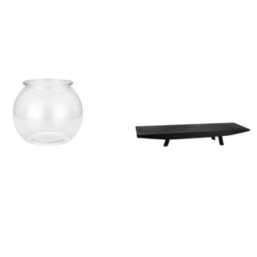Imagem de Whtkoph Aquário Pequeno Transparente, Ornamento Doméstico, Tigela/vaso, Decoração de Mesa, Quarto, Escrivaninha, Sala de Estar, Bandeja de Madeira para Armaze