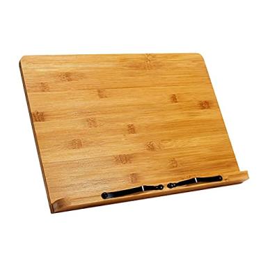 Imagem de Suporte de livro para leitura, descanso de leitura, suporte de livro de receitas, ajustável, 5 ângulos, dobrável, livro, tablet, dicionário, laptop para leitura, suporte (tamanho: M) ()