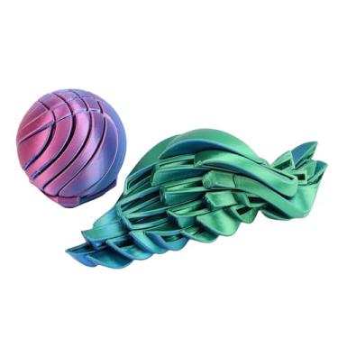 Imagem de Jiawu Brinquedo de Bola de Engrenagem Sensorial Resistente para Alívio de Ansiedade, Presente Ideal para Crianças, Adolescentes e Adultos, 2 Peças